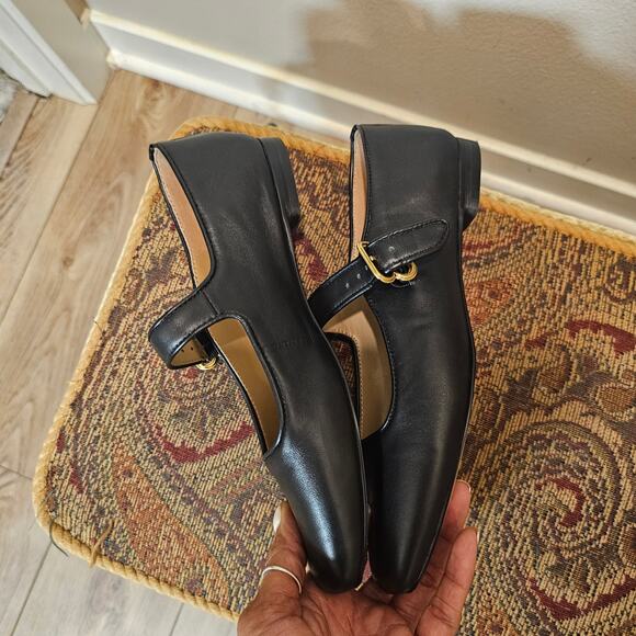 Sam Edelman Women's Michaela Black Leather Mary Jane Flats Size 7.5 - Picture 3 of 8